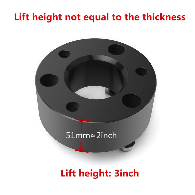 ZY Wheel Front Leveling Lift Kit Strut Spacers Compatible for 2007-2021 Chevy Silverado 1500 GMC Sierra 1500 (3'') - Image 5